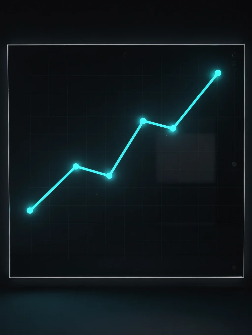 Data visualization showing predictive patterns on a dark glass surface